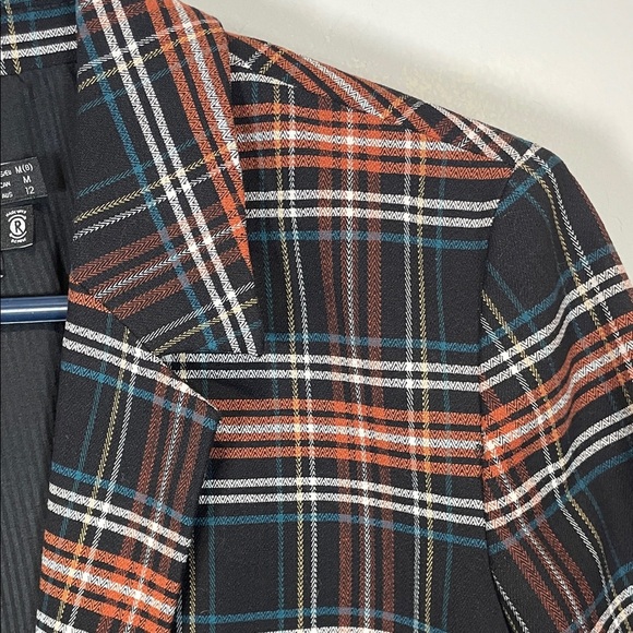 Volcom Plaid Blazer - Orange White, and Black - Picture 4 of 9